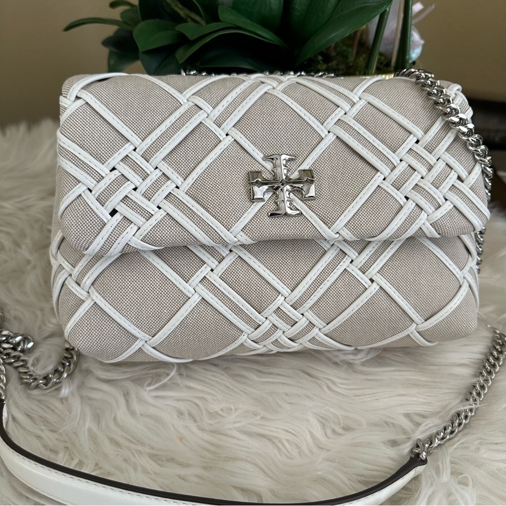 Tory Burch Kira Small Woven Canvas Convertible Shoulder Bag - Picture 9 of 17